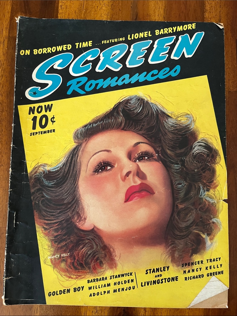 Vtg SCREEN ROMANCES 9/1939 Nancy Kelly Cover 30s Ads +Lionel Barrymore ++